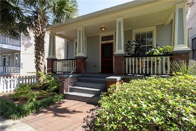 A view of the covered front porch.