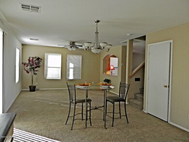 View from kitchen into family room