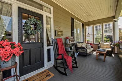 The covered porch becomes your front room in seaso