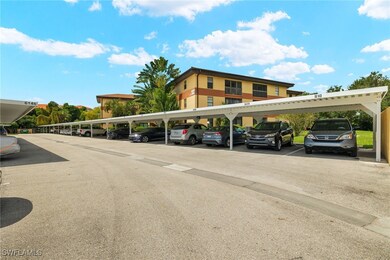 View of covered parking lot