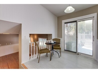 Kitchen is light and bright with eating area and s