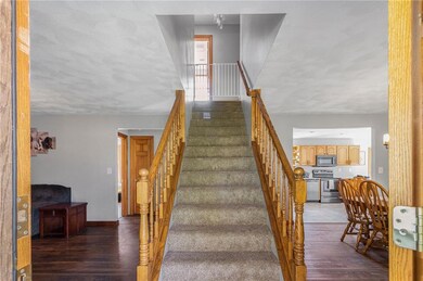 View from the front door, living room to the left,