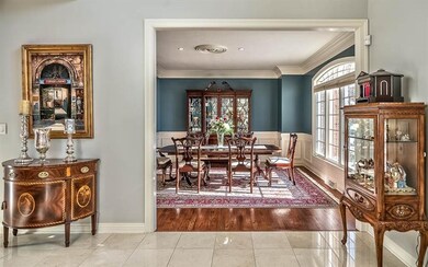 A view of the dining room from the foyer.  The hom