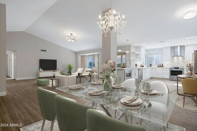 Virtually staged dining/living