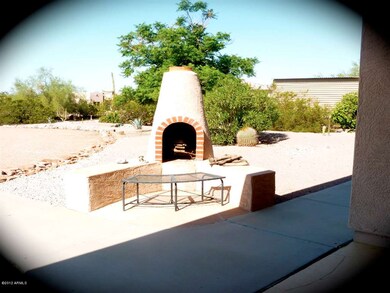 Backyard fireplace