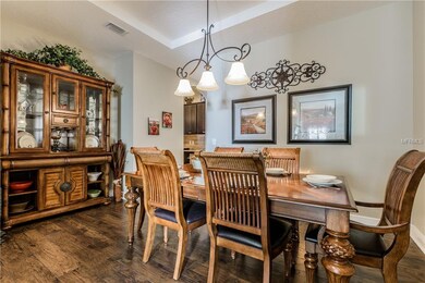 The formal dinning room opens up to the living roo