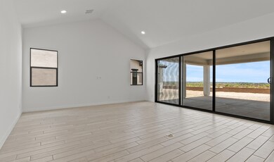 Great room with vaulted ceiling