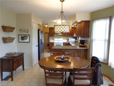View of the dining area into the kitchen.