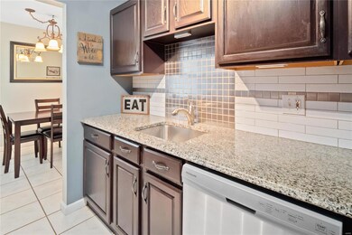 Granite counters with stylish backsplash & newer d