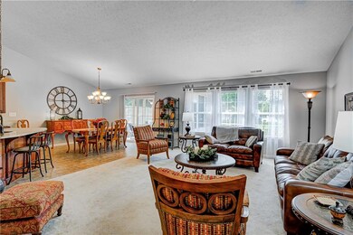 Large open family room with vaulted ceilings.  Perfect for entertaining large gatherings.