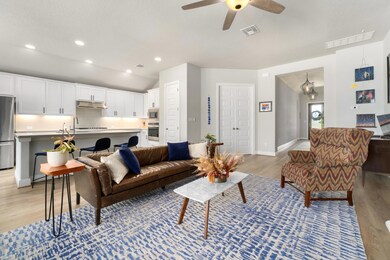 Open concept living & kitchen.