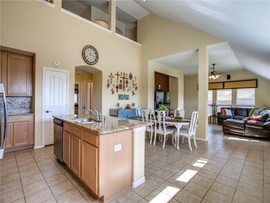 Open concept design with vaulted ceiling.  Recesse