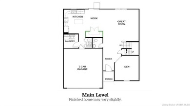 Main Floor - Finished home may vary slightly