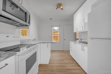 Kitchen stove, fridge, dishwasher, and microwave