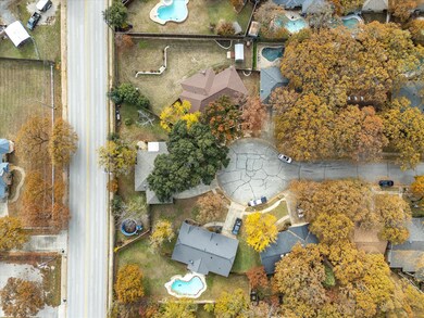Drone / aerial view of back yard.  The photo shows how large the corner homes in cul d sacs are.  This is .31 of an acre, with most of the lawn in the private back yard.