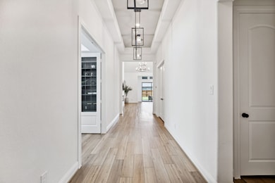 A grand entrance with elevated style—this light-fi