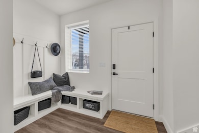 Mudroom with wood finished floors