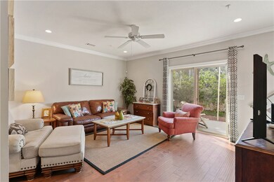 Living area and rear patio as viewed from dining a