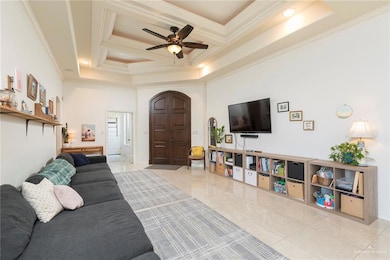 Living area view of large double entry doors