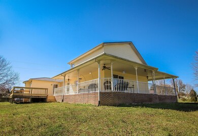 Wrapped around porch.
