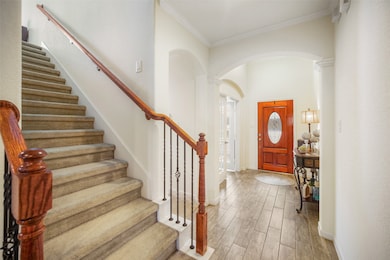 A view looking from the stairs to the front door!