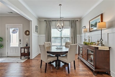 Classic Wainscoting in Dining Room.