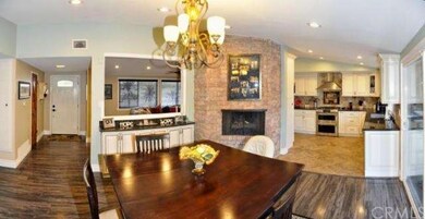 Wide-angle view from dining room. The open floor p