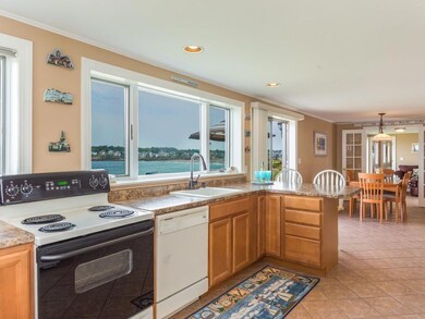 The kitchen is quite large and...