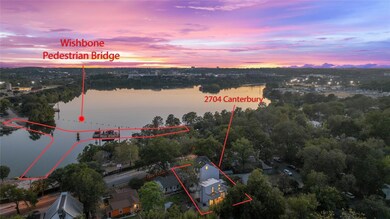Aerial view at dusk of a water view