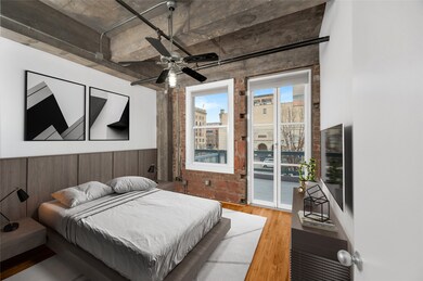 Unlike many urban lofts, the Bedroom in this home