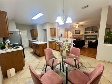 Dining room featuring light tile patterned floors