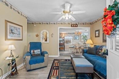 Living area featuring light wood finished floors, 