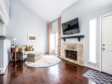 Great view of the huge living area with fireplace,