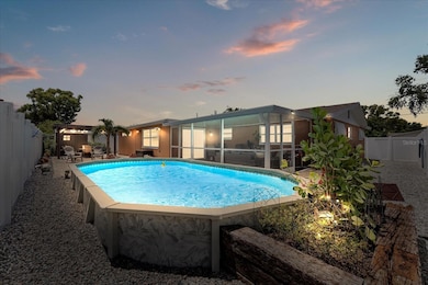 Lights in pool area for evening swims