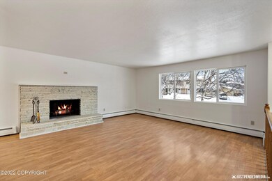 Living Room with Large Fireplace