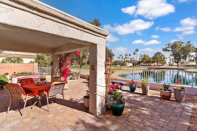 patio to golf course and pond