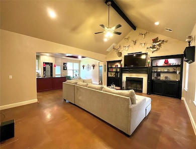 16 foot high cathedral ceiling ~ Builtins ~ Wood burning fireplace