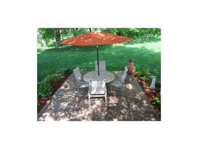 View of patio from deck