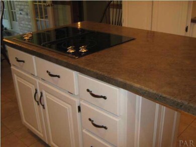Center island in kitchen