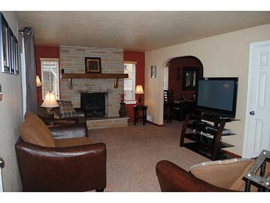Living Room. large formal living room with stone, 