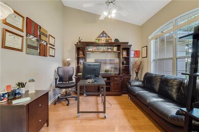 Home office space next to entryway
