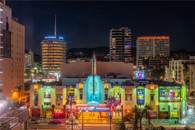Night View from Balcony overlooking Pantages Theatre, Capital Records Building