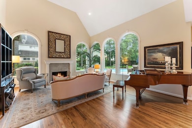 This elegant formal living room features high ceil