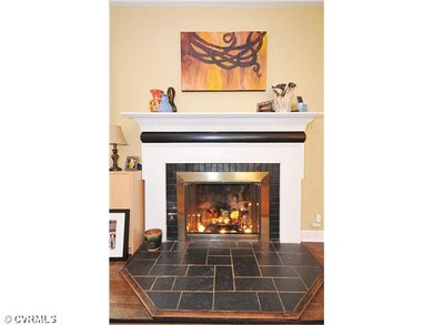 Living Room - The fireplace, with slate tile heart