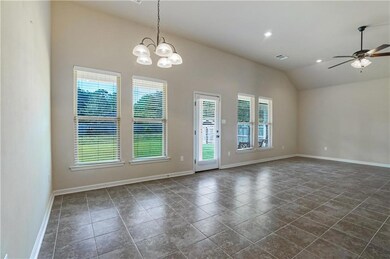 View of the dining room and living room from the k