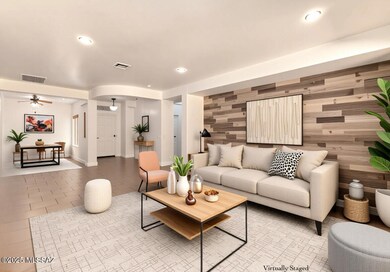 Virtually staged living room