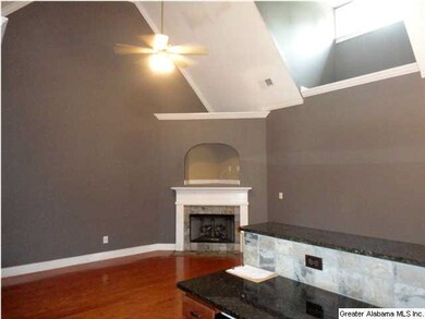 View of great from kitchen showing the skylight wi