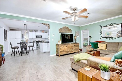 Open living room to kitchen
