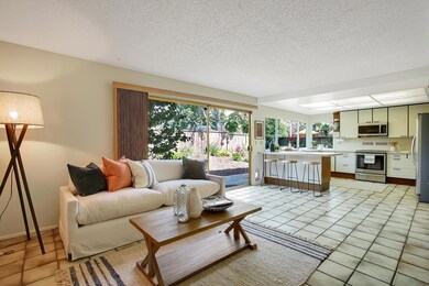 Family room and kitchen