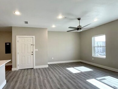 Unfurnished room featuring wood finished floors, recessed lighting, and a ceiling fan